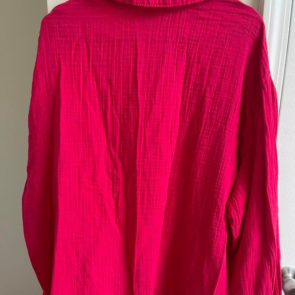 Red Old Navy 100% cotton button down shirt Size 2XL - Picture 4 of 7